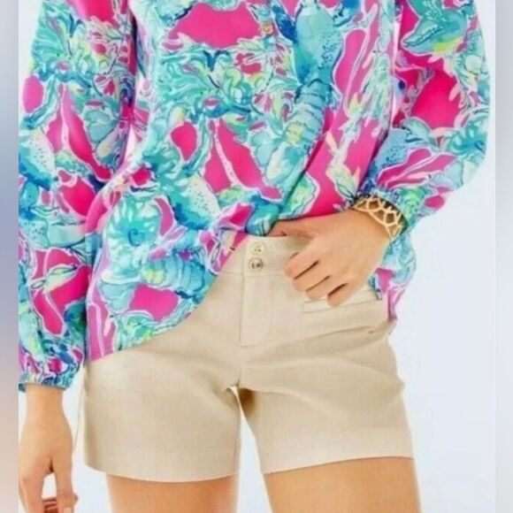 NWT Lilly Pulitzer Joette Palm BeachSandstone StretchShorts beige sandstone